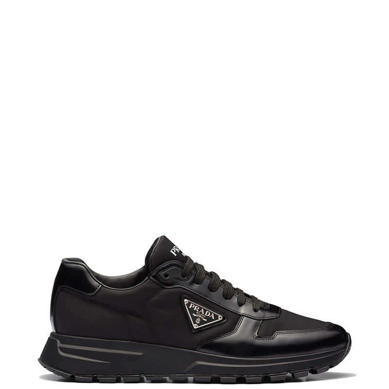 商品Prada|普拉达（PRADA）PRAX 1系列 男士黑色再生尼龙拼亮面皮革运动鞋 黑色 2EE369_3LF5_F0632_F_G000,价格¥6957,第14张图片详细描述