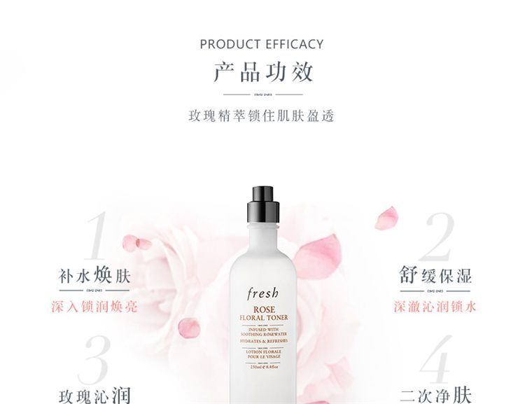 商品【原封正品】 Fresh|馥蕾诗 玫瑰润泽保湿舒缓爽肤水喷雾 250ml 舒缓保湿 随时补水,价格¥309,第2张图片详细描述