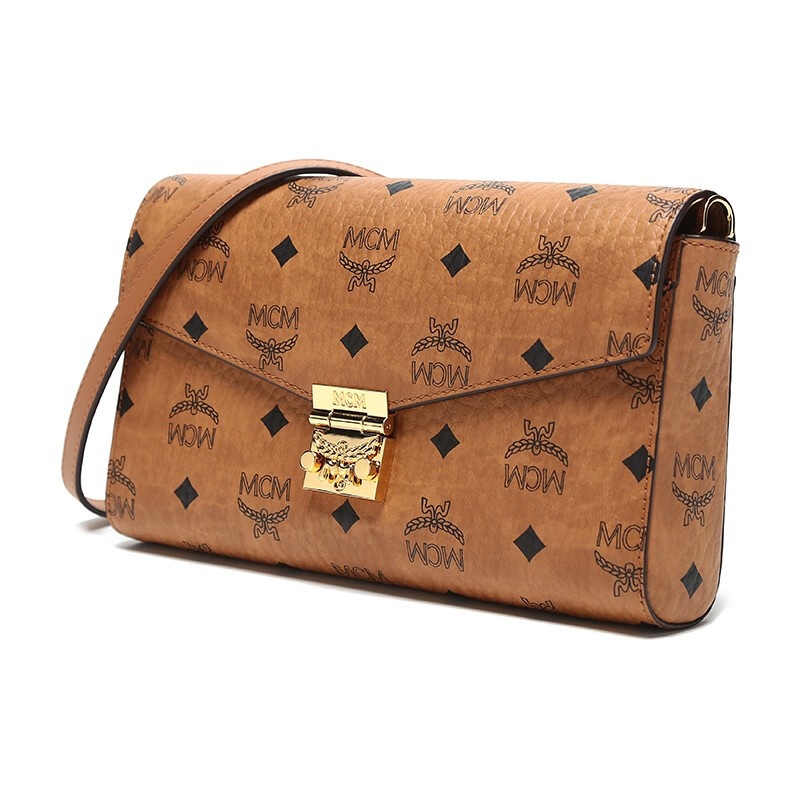 商品[国内直发] MCM|MCM斜挎包奢侈品 女士Millie Visetos系列干邑色人造革小号单肩斜跨包MWRAAME03CO001,价格¥3876,第3张图片详细描述