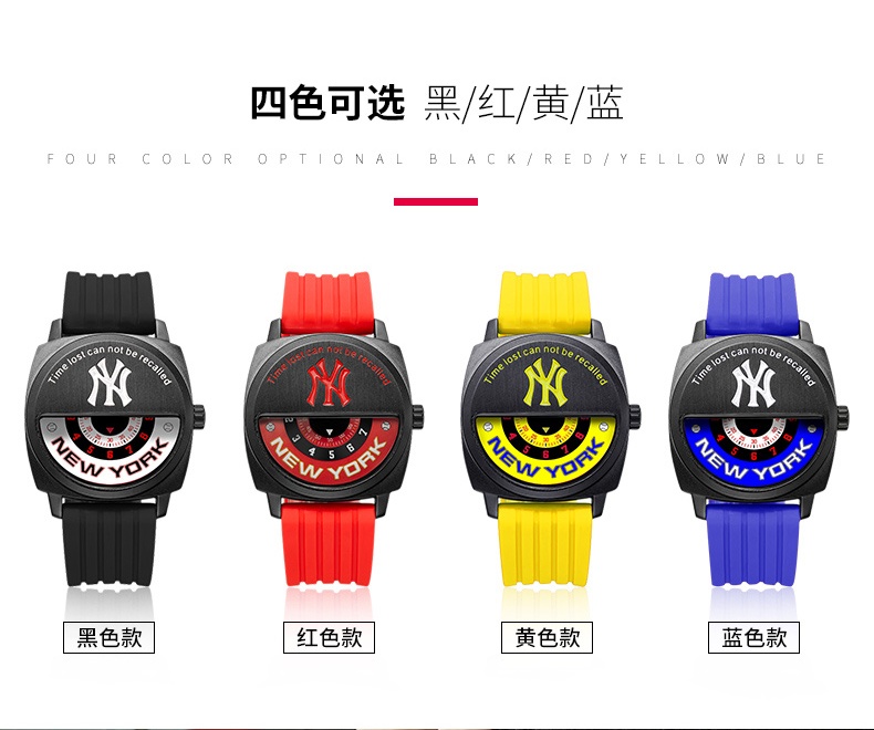 商品[国内直发] MLB|MLB美职棒 纽约街头嘻哈 时尚潮流硅胶情侣石英手表YH009,价格¥586,第9张图片详细描述