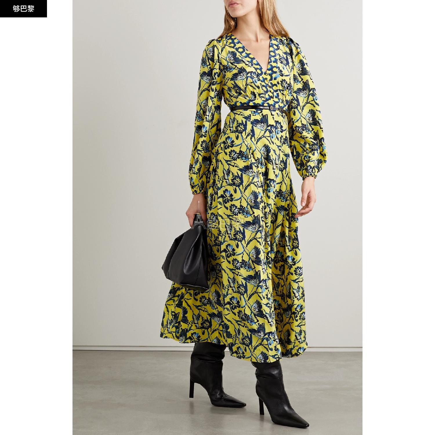 商品Diane von Furstenberg|【特惠6.0折】包邮包税【预售7天发货】 DIANE VON FURSTENBERG 23秋冬 女士 连衣裙 Anjali 花卉印花双绉超长连衣裙 1647597289317392 DVFDL4Q028BFLYL ,价格¥4287,第5张图片详细描述