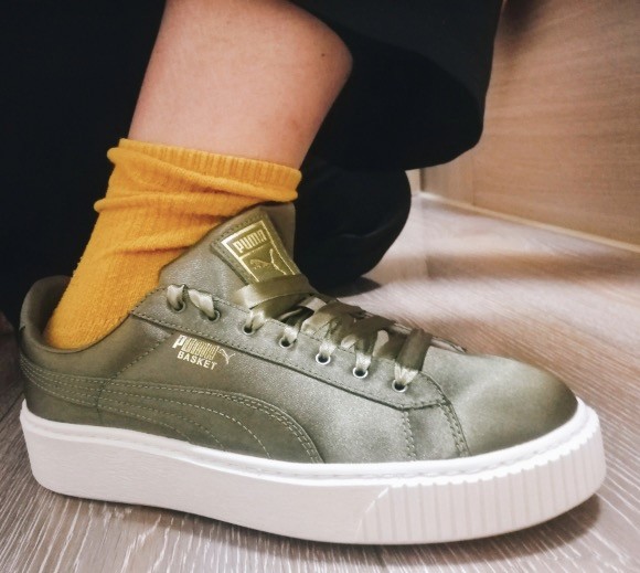 商品Puma|Basket Platform Satin运动鞋,价格¥225,第2张图片详细描述