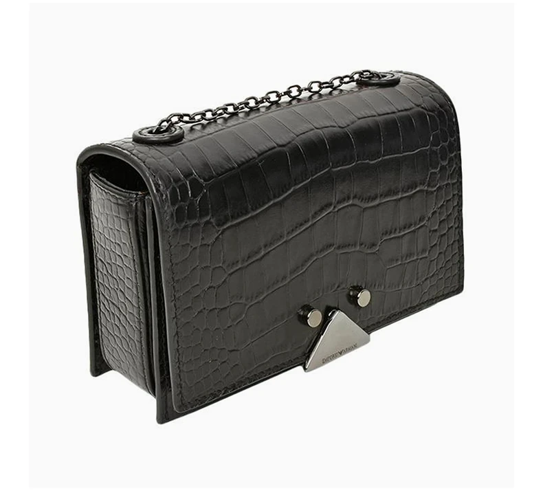 商品Emporio Armani|EMPORIO ARMANI 女士翻盖三角扣链条单肩斜挎包小方包 YEWM17-YDS9I-80001,价格¥2063,第5张图片详细描述