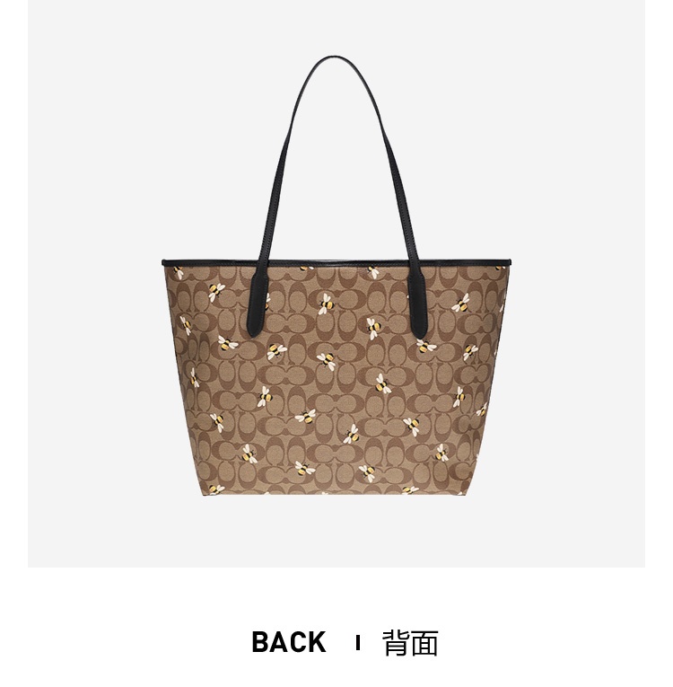 商品Coach|COACH 奥莱款女士PVC配皮单肩手提托特包 C8590IME7V,价格¥1740,第3张图片详细描述