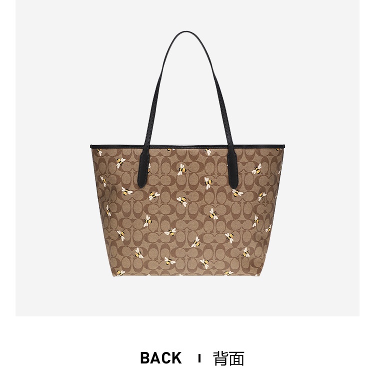 商品Coach|COACH 奥莱款女士PVC配皮单肩手提托特包 C8590IME7V,价格¥1727,第3张图片详细描述