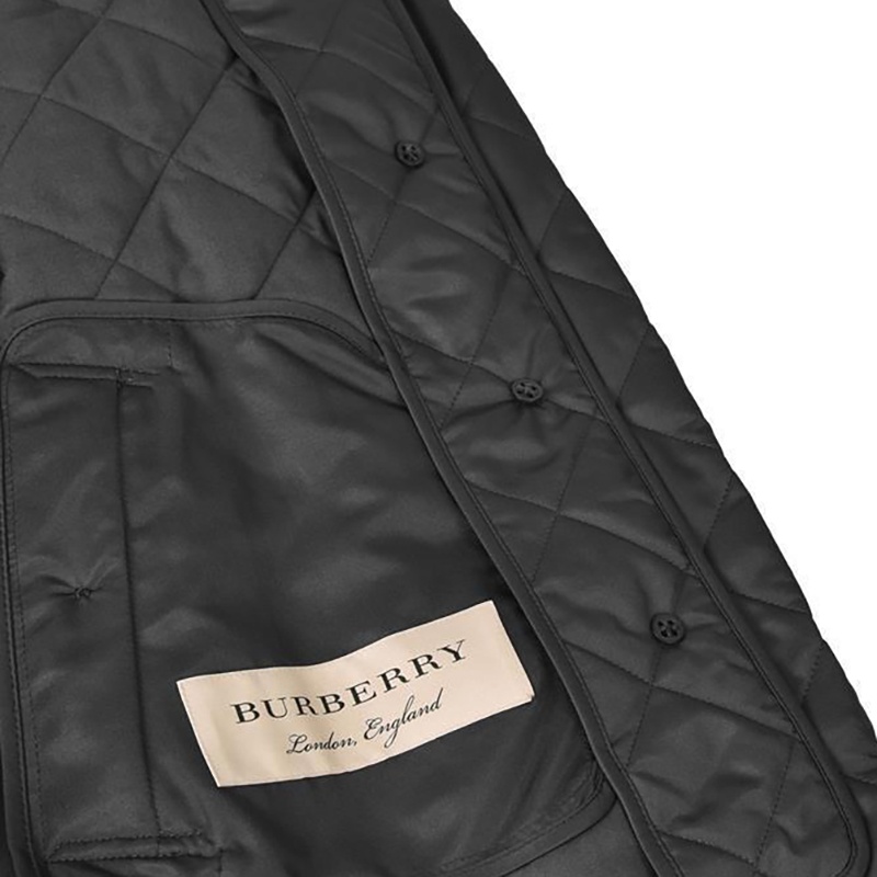 商品Burberry|【现货】博柏利 23年早春新款 Frankby系列 女士黑色聚��酯纤维面料绗缝夹克棉服80530451,价格¥3458,第6张图片详细描述