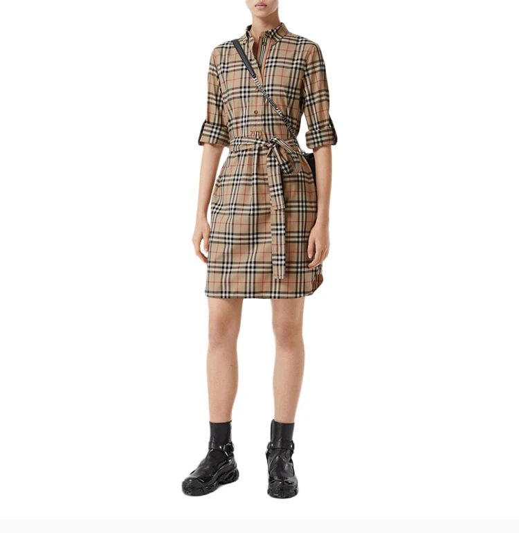 商品Burberry|BURBERRY 格纹女士连衣裙 8024585,价格¥3681,第6张图片详细描述