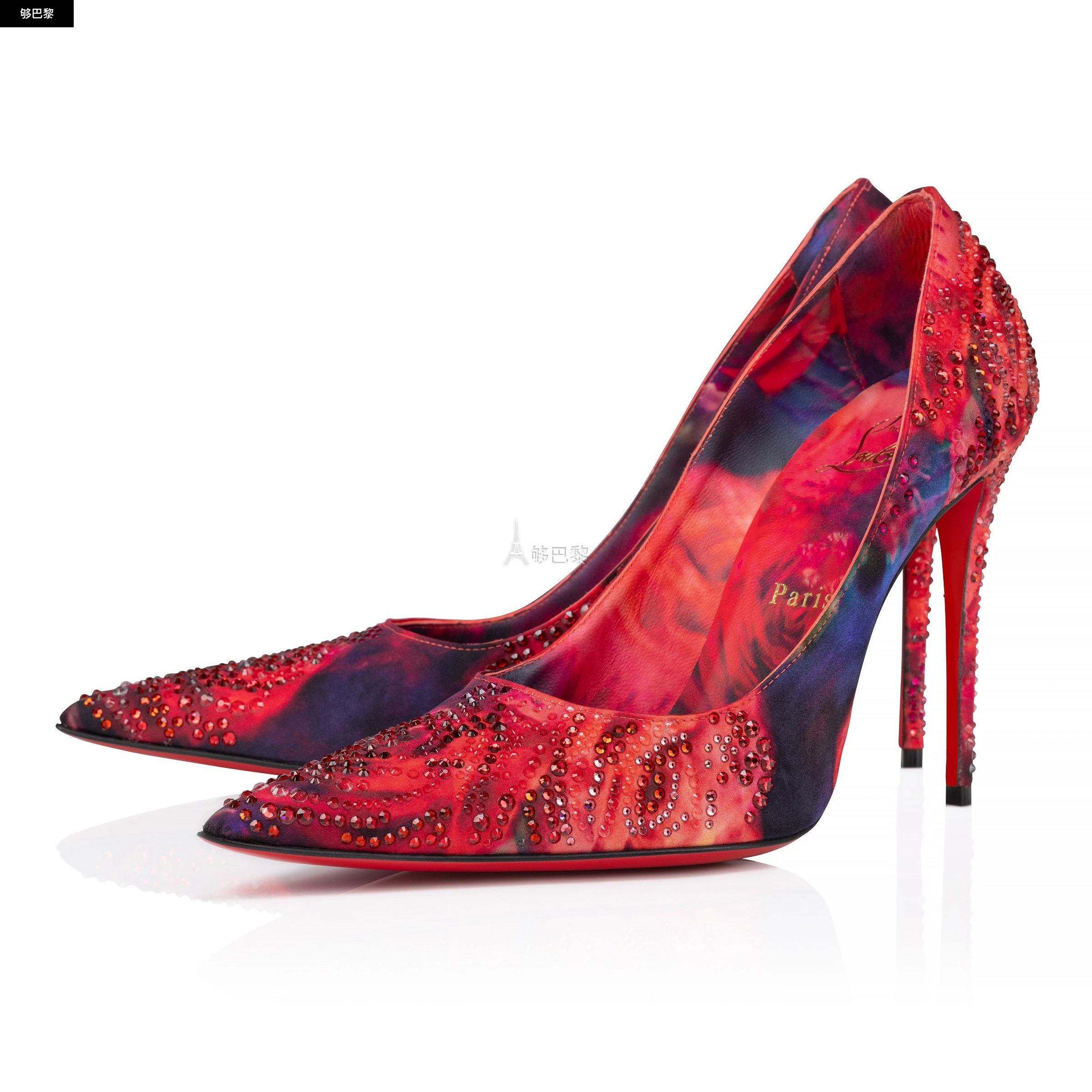 商品Christian Louboutin|【预售】 CL红底鞋 25春夏 女士 高跟鞋 Kate Max Roses Strass 1250317j646 ,价格¥15495,第3张图片详细描述