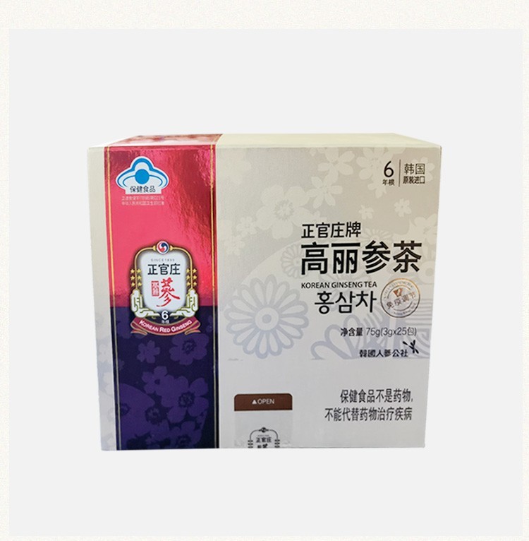 商品[国内直发] Jeong Gwanjang| 正官庄高丽参红参茶75g/盒（3g*25袋）保健食品 免疫调节（韩国原装进口）约8天/盒,价格¥110,第3张图片详细描述