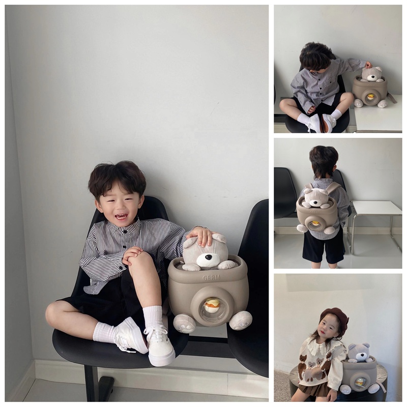商品GERM|日本GERM格沵 格沵卡卡兔/抱抱熊 旅行包 上学儿童双肩包书包背包,价格¥450,第4张图片详细描述