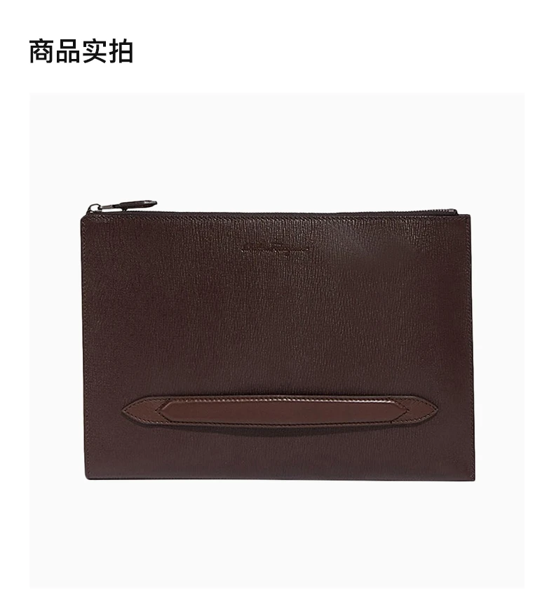 商品Salvatore Ferragamo|SALVATORE FERRAGAMO 男士棕色牛皮手拿包文件包 24-0480-703827,价格¥2554,第4张图片详细描述
