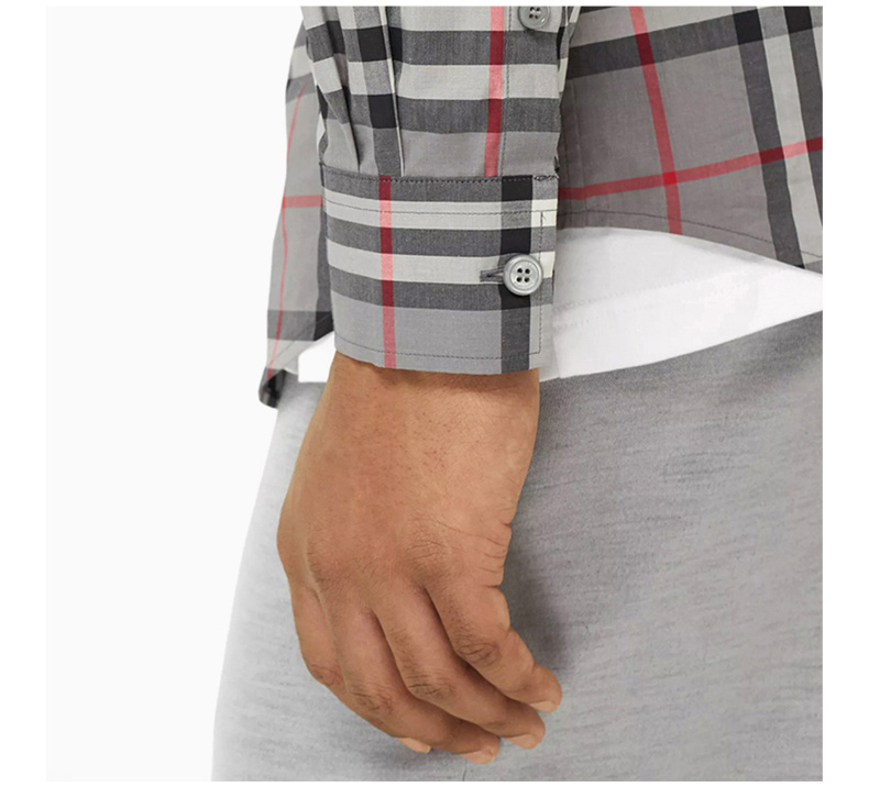 商品[国内直发] Burberry|BURBERRY 男士灰色格纹长袖衬衫 8028886,价格¥2855,第8张图片详细描述