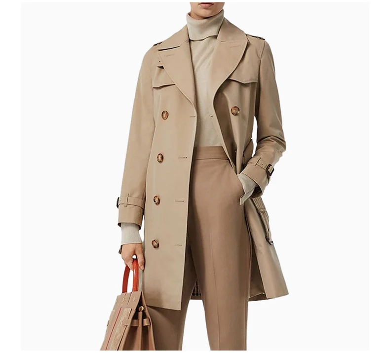商品[国内直发] Burberry|BURBERRY 卡其色女士大衣 8027947,价格¥12224,第7张图片详细描述