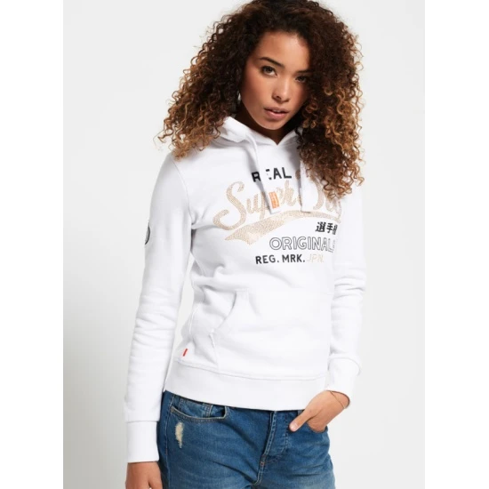 商品[国内直发] Superdry|SUPERDRY 白色女士卫衣/帽衫 G20304SQ-01C,价格¥140,第1张图片详细描述