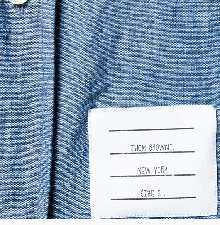 商品Thom Browne|Thom Browne 4条纹饰直身钱布雷衬衫 MWL272E-00111-450,价格¥2767,第7张图片详细描述