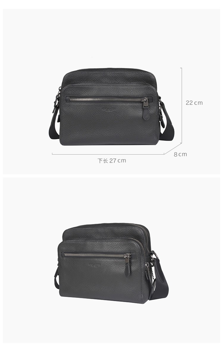 商品[国内直发] Coach|COACH男士奥莱款皮多层拉链斜挎包男相机包 91484QBBK,价格¥1410,第4张图片详细描述