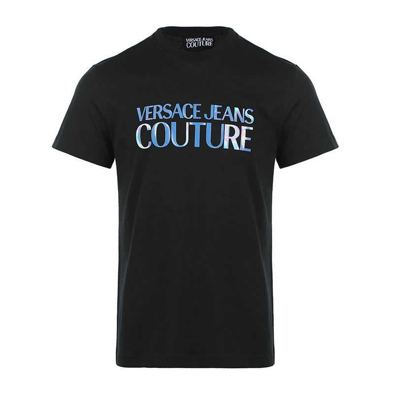 商品[国内直发] Versace|VERSACE JEANS 男黑色短袖T恤 72GAHP02-CJ01P-OT5,价格¥969,第1张图片详细描述