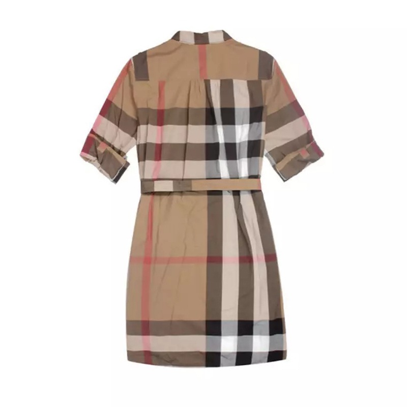 商品Burberry|【现货】博柏利 Kelsey系列 女士典藏米色复古格纹连衣裙,价格¥2809,第2张图片详细描述