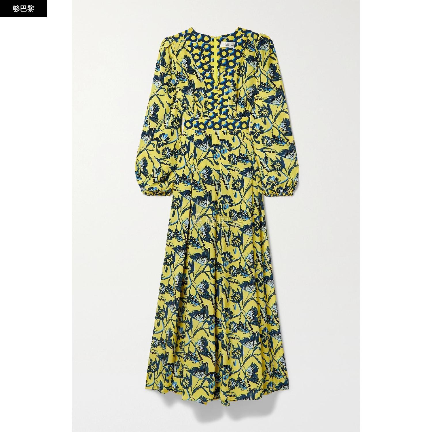 商品Diane von Furstenberg|【特惠6.0折】包邮包税【预售7天发货】 DIANE VON FURSTENBERG 23秋冬 女士 连衣裙 Anjali 花卉印花双绉超长连衣裙 1647597289317392 DVFDL4Q028BFLYL ,价格¥4287,第3张图片详细描述