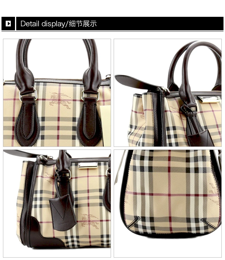 商品[国内直发] Burberry|BURBERRY 格纹女士手提包 3870759,价格¥7629,第8张图片详细描述