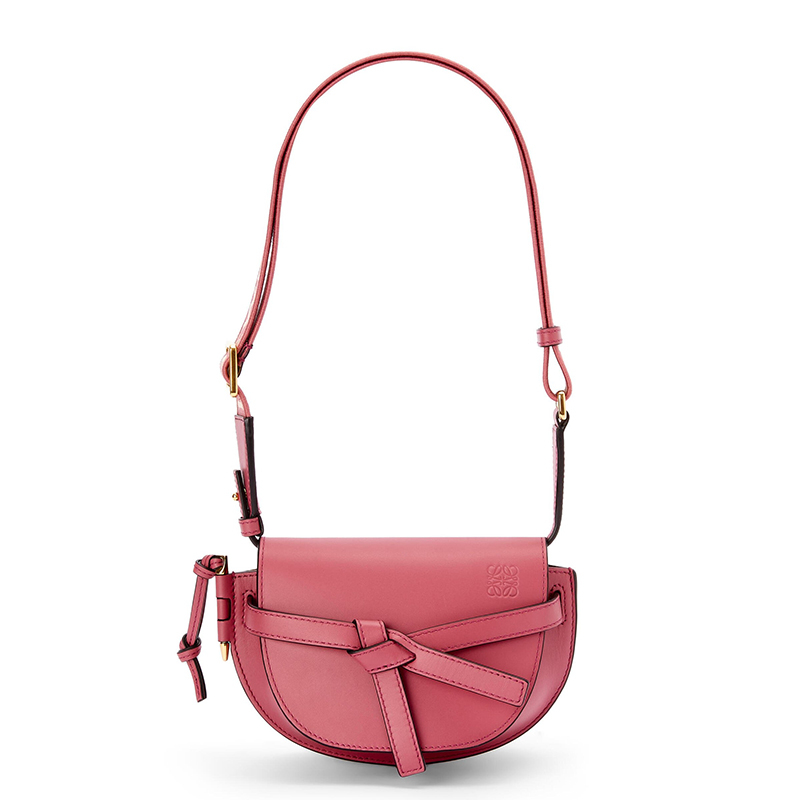 商品Loewe|LOEWE/罗意威 22新款Gate Dual系列 女士迷你款梅花色小牛皮提花织物肩带翻盖开合单肩斜挎包A650N46X13-2823,价格¥12743,第6张图片详细描述