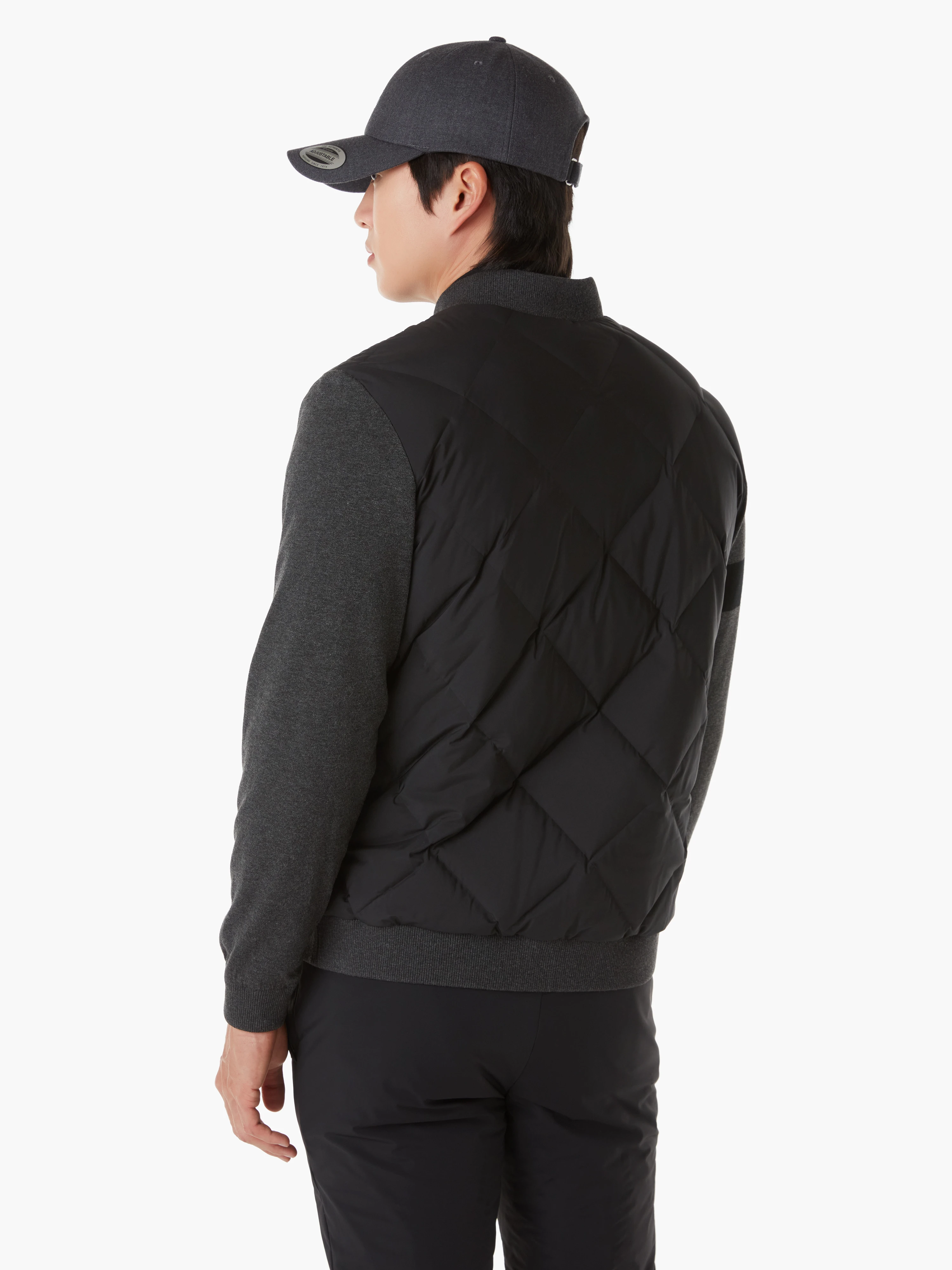 商品【预售商品15天发货】 DESCENTE|高尔夫系列男士混合针织羽绒夹克 DP42MFKOO5-BLKG,价格¥2408,第4张图片详细描述