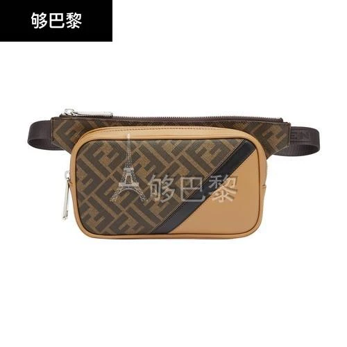 商品Fendi|【特惠8.7折】包邮包税【预售7天发货】 FENDI芬迪 男士 腰包 FENDI Diagonal腰包  FEN57RJ4BRW,价格¥8396,第2张图片详细描述