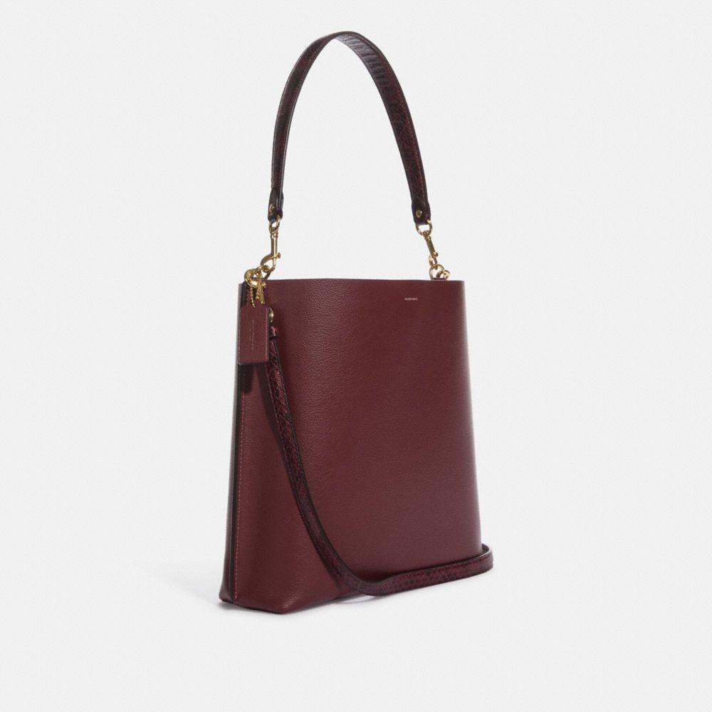 商品[国内直发] Coach|蔻驰水桶包女奢侈品专柜款Mollie28 纯色皮质手提单肩斜挎包水桶包大号礼物送女友CA214 SVNBA,价格¥784,第9张图片详细描述