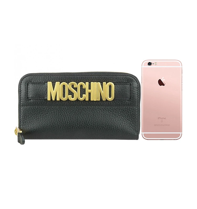 商品[国内直发] Moschino|Moschino 莫斯奇诺 女士黑色拉链开合长款手拿包 7A8115-8003-0555,价格¥895,第9张图片详细描述