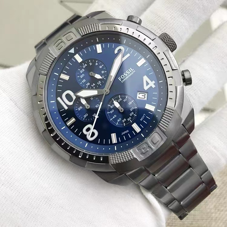 商品[国内直发] Fossil|FOSSIL化石手表黑色钢三眼计时商务休闲石英防水男表,价格¥569,第4张图片详细描述