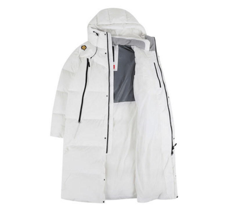 商品DESCENTE|【享贝家】（国内现货）DESCENTE 迪桑特长款连帽羽绒服 男女同款 黑色/白色 SM323BDJ91  G-LY,价格¥1410,第4张图片详细描述