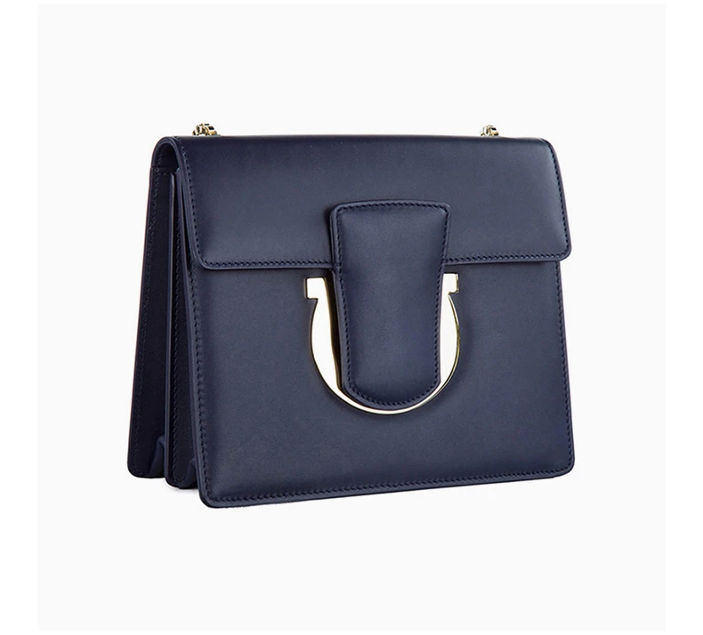 商品Salvatore Ferragamo|Salvatore Ferragamo 菲拉格慕 女士深蓝色皮质斜挎包 21-F893-670993,价格¥4370,第5张图片详细描述