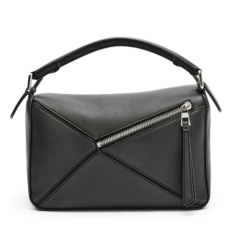 商品Loewe|LOEWE/罗意威 经典款Puzzle系列 女士小号黑色小牛皮手提斜挎单肩拼图包322.30.S21-1100,价格¥20195,第6张图片详细描述