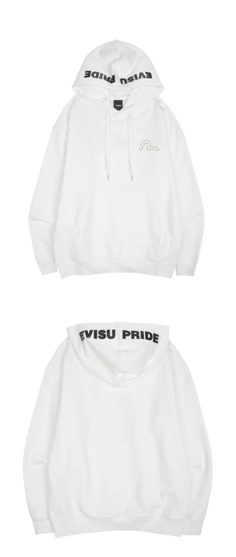 商品Evisu|【享贝家】ZY-（预售款）福神 连帽字母长袖卫衣纯色 男女同款 EU5UTS941,价格¥132,第1张图片详细描述