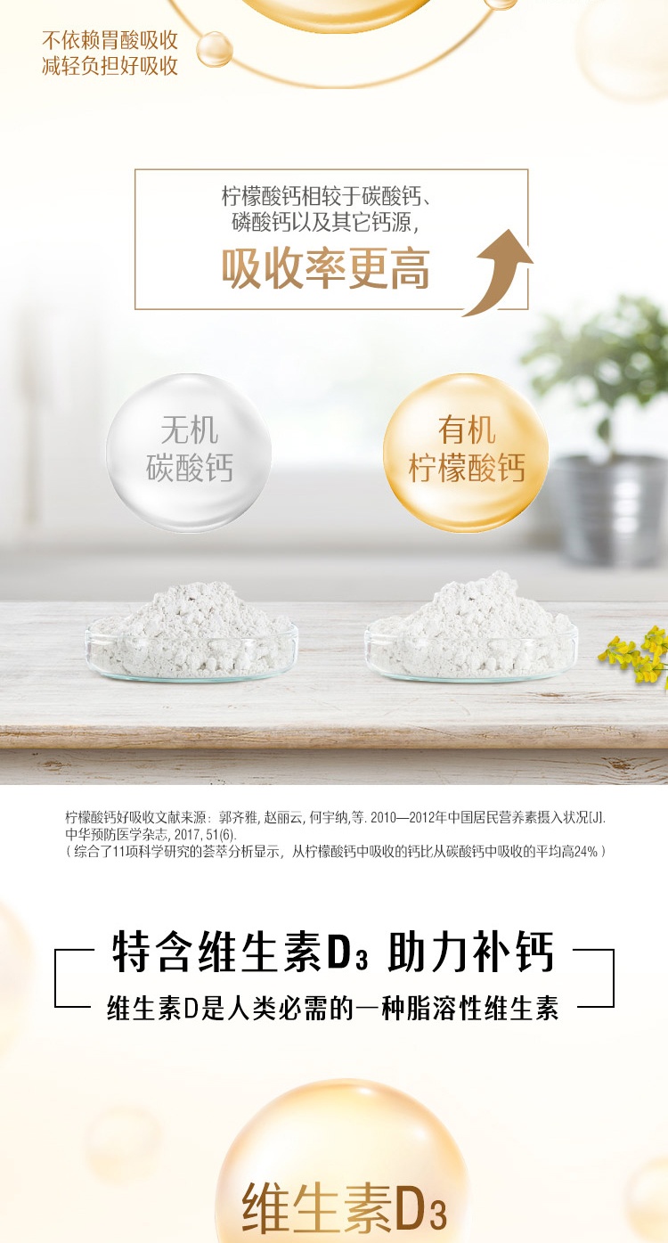 商品Swisse|斯维诗 维D+钙150粒 柠檬酸钙孕妇中老年补钙（新老版本随机发）,价格¥187,第5张图片详细描述