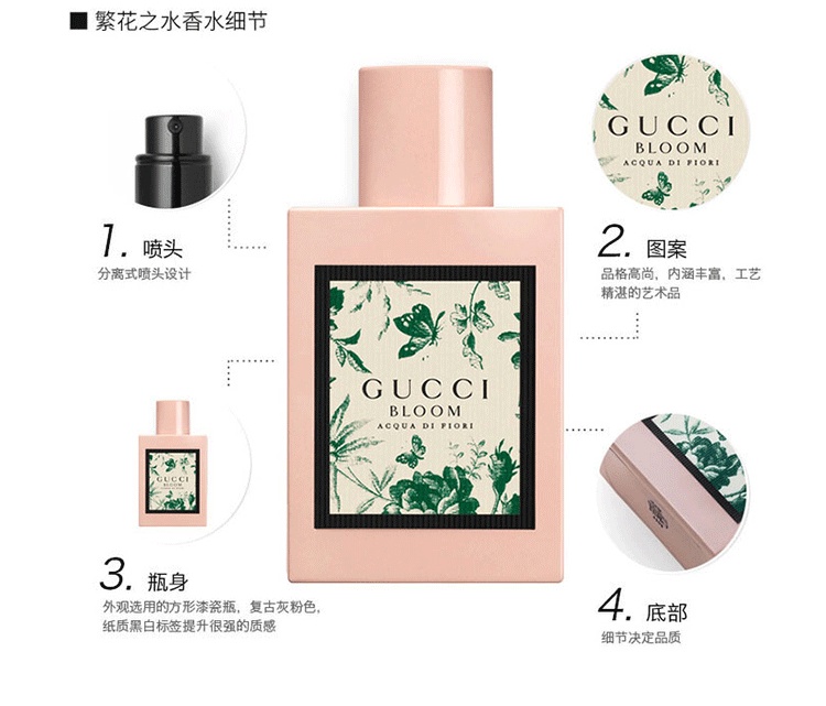 商品Gucci|古驰绿意繁华之水女士香水30-50-100ml,价格¥613,第5张图片详细描述