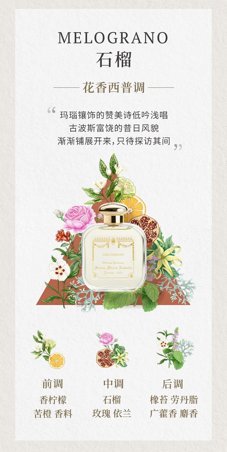 商品Santa Maria Novella|圣玛利亚 1221佛罗伦萨系列香水50-100ml EDC古龙水,价格¥689,第5张图片详细描述