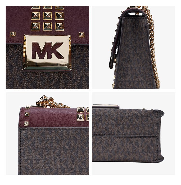 商品Michael Kors|Michael Kors 奥莱款女士PVC配皮单肩斜挎链条包35F1G6SS1B-MERLO,价格¥1179,第7张图片详细描述