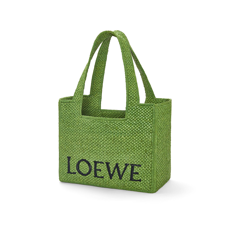 商品Loewe|罗意威 23春夏 新进中号女士绿色拉菲草字体托特包/编织包 A685B61X01-4100,价格¥9708,第2张图片详细描述