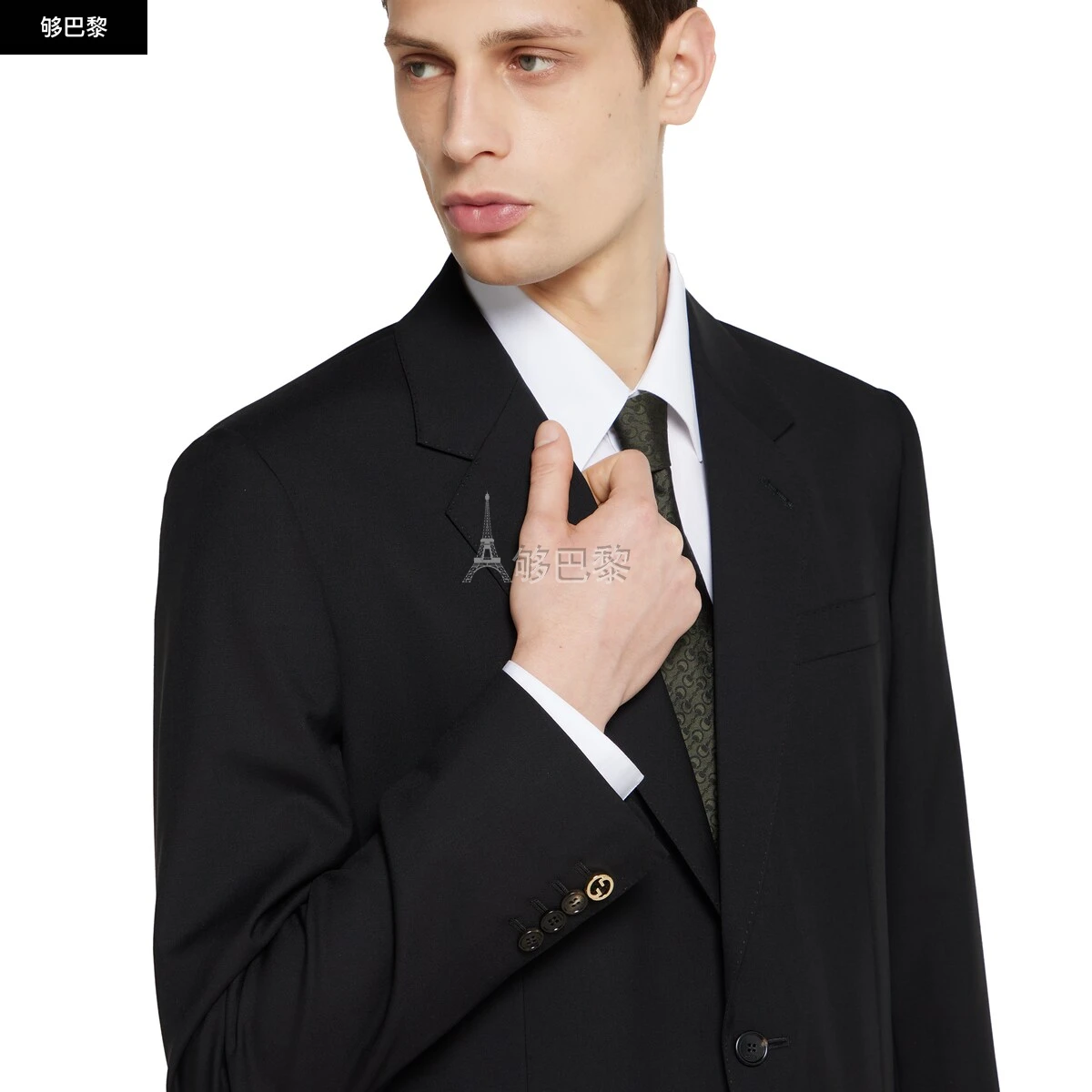 商品Gucci|【预售】 古驰 25春夏 男士 西服套装 羊毛西装套装 827026 Z7AOX 1000 ,价格¥25771,第3张图片详细描述