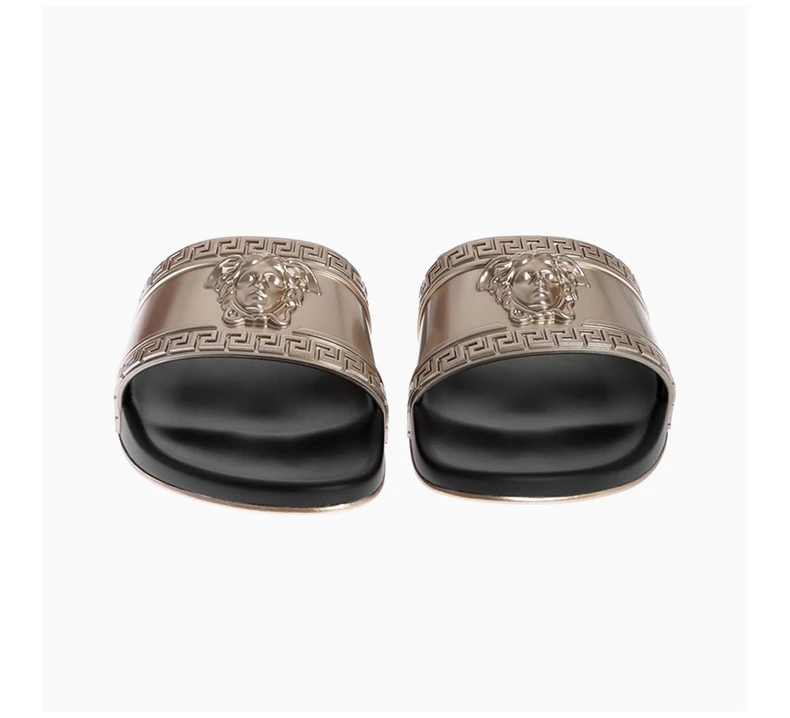 商品Versace|VERSACE 男士金色橡胶海拖鞋 DSU5883-DG0LG-D914,价格¥1755,第3张图片详细描述