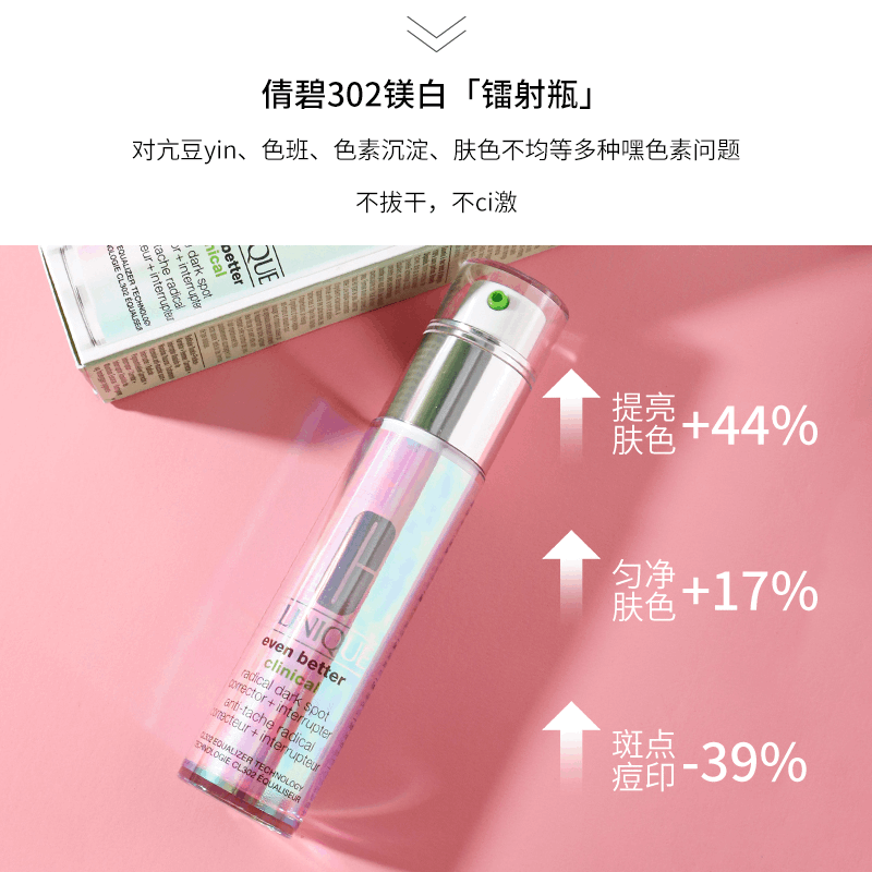 商品Clinique|倩碧302美白淡斑镭射牌匀净淡斑多效精华双倍浓度30ML/50ML/100,价格¥256,第1张图片详细描述