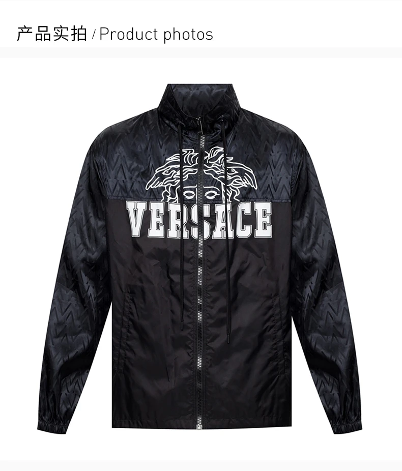 商品[国内直发] Versace|VERSACE 男士黑色尼龙夹克 A84360-A232567-A4008,价格¥6672,第4张图片详细描述