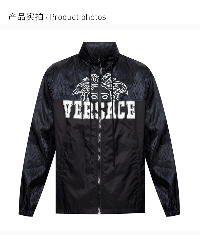 商品[国内直发] Versace|VERSACE 男士黑色尼龙夹克 A84360-A232567-A4008,价格¥6769,第4张图片详细描述
