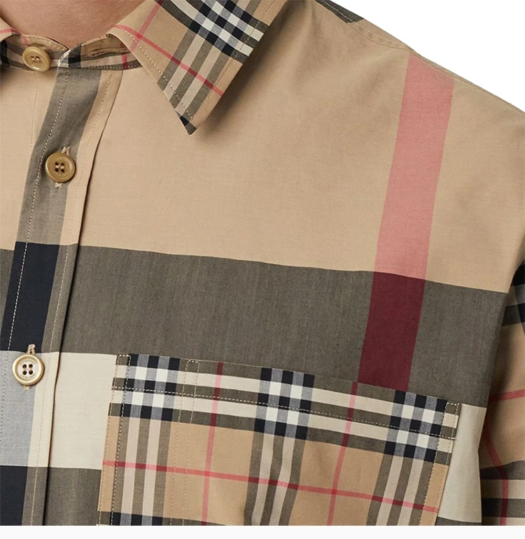 商品[国内直发] Burberry|BURBERRY 博柏利 男士格纹衬衫 8032268,价格¥2996,第7张图片详细描述