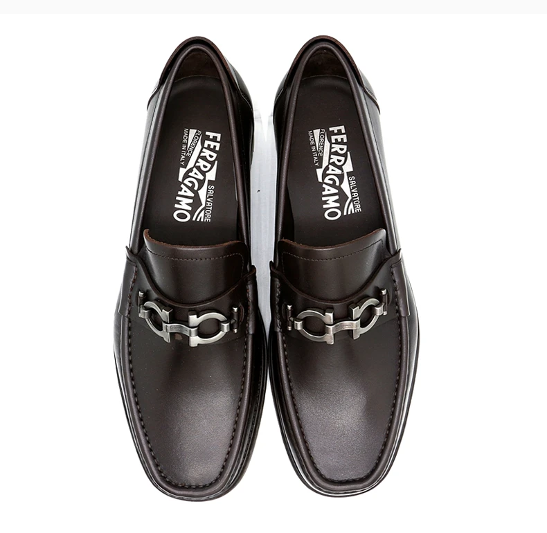 商品Salvatore Ferragamo|SALVATORE FERRAGAMO 男士棕色皮革乐福鞋 0390530,价格¥2402,第8张图片详细描述