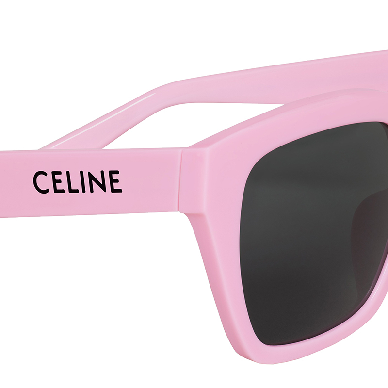 商品Celine|【现货速发】赛琳 23年新款 MONOCHROMS 03系列 女士烟灰色镜片浅粉红色醋酸酯镜框正方形太阳眼镜墨镜（附赠斜跨眼镜包）,价格¥1513,第4张图片详细描述