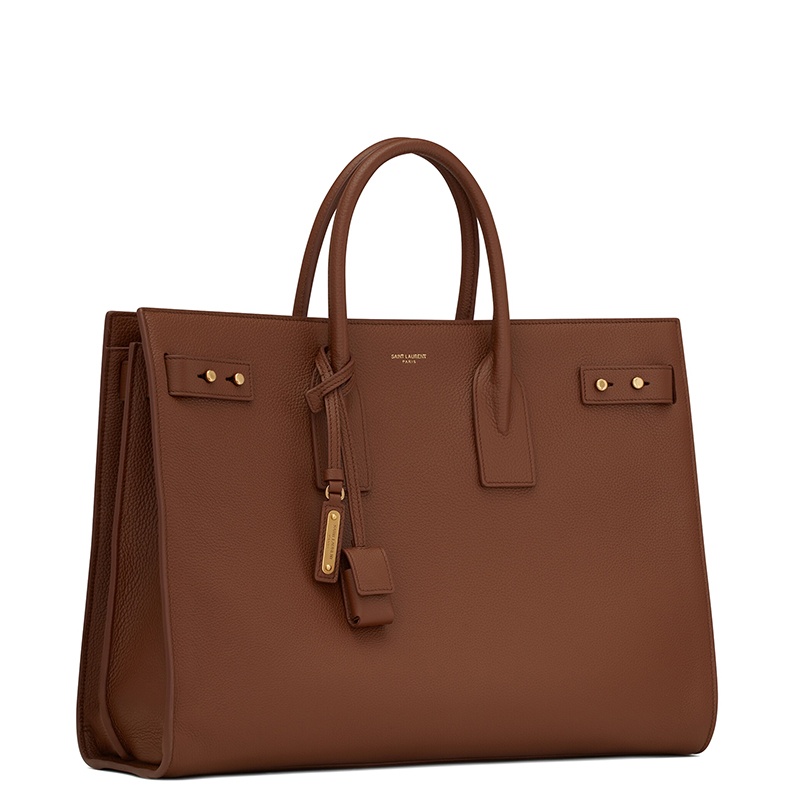 商品Yves Saint Laurent|SAINT LAURENT PARIS/圣罗兰 YSL 22春夏新款SAC DE JOUR系列 男士大号棕色粒面皮革金锁金扣单肩手提包631526DTI0W2126,价格¥22403,第3张图片详细描述