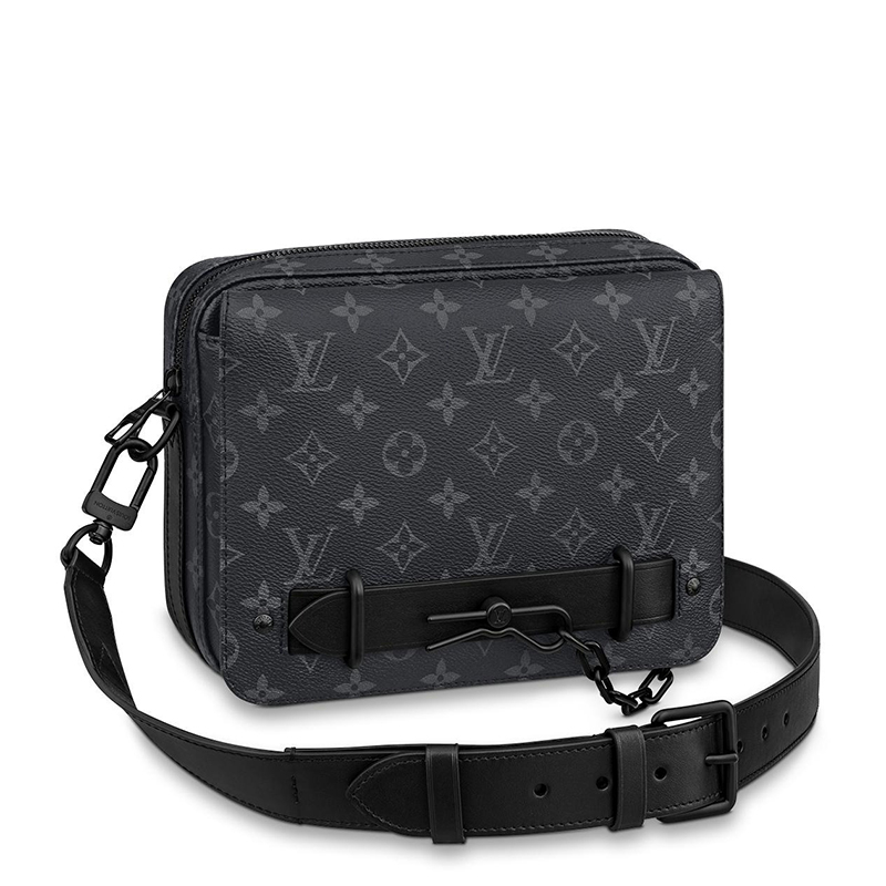 商品Louis Vuitton|预售10天 Louis Vuitton/路易威登 22春夏新款STEAMER系列 男士经典爆款老花帆布经典黑链扣配可拆卸肩带拉链开合单肩斜挎邮差包M45585,价格¥21880,第2张图片详细描述