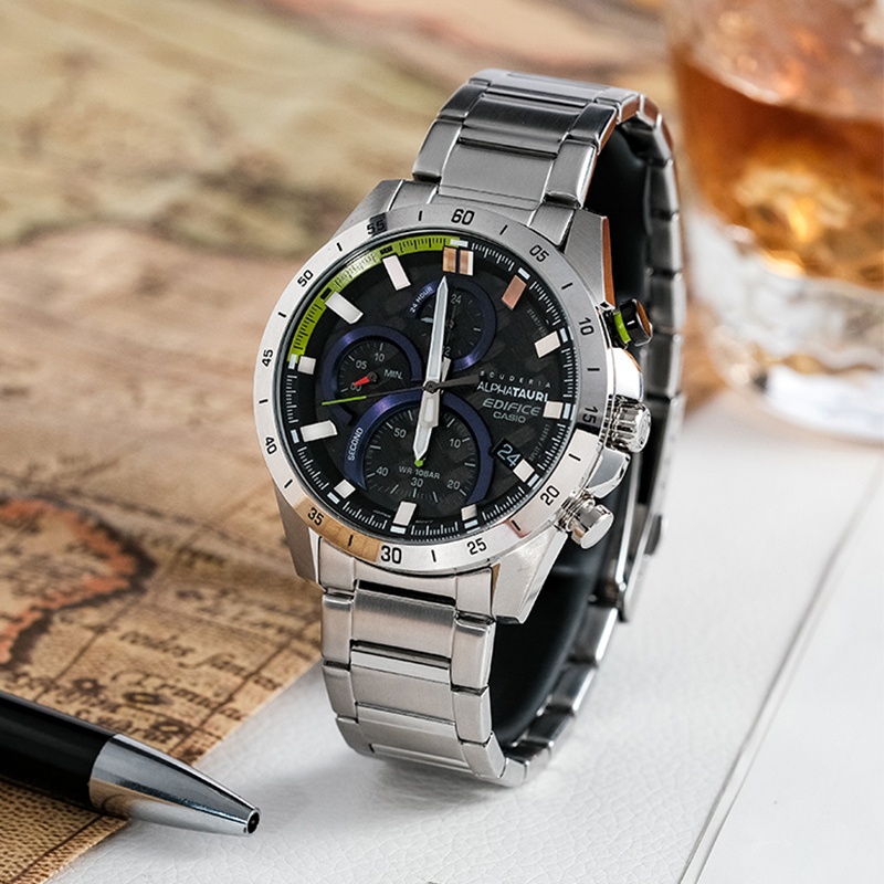 商品[国内直发] Casio|卡西欧手表ALPHATAURI×Edifice联名款 100米防水 秒表（1秒） 日期显示功能,价格¥1545,第2张图片详细描述